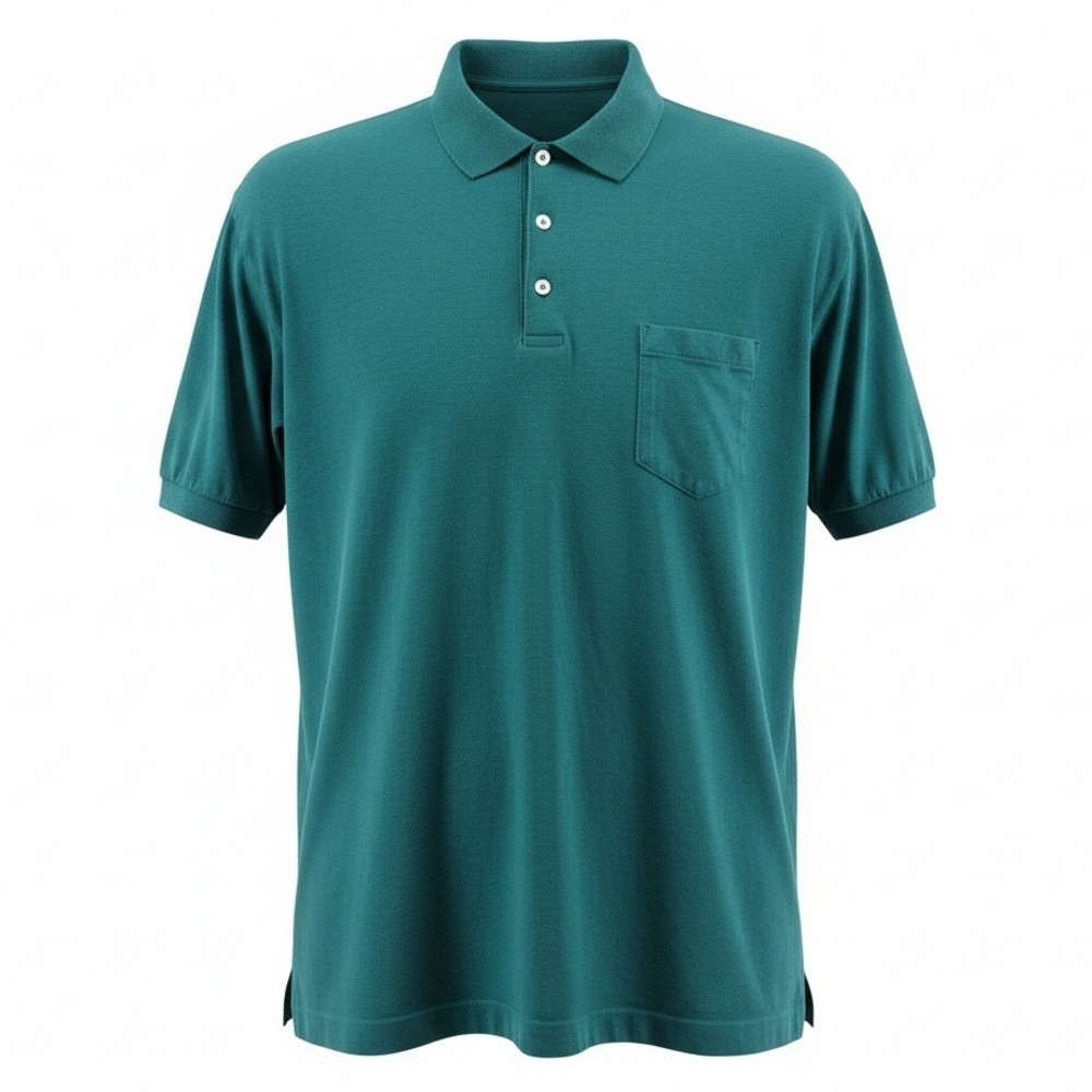 Cross Creek Polo Shirt Men L Teal Green Short Sleeve Pocket Cotton Vintage USA